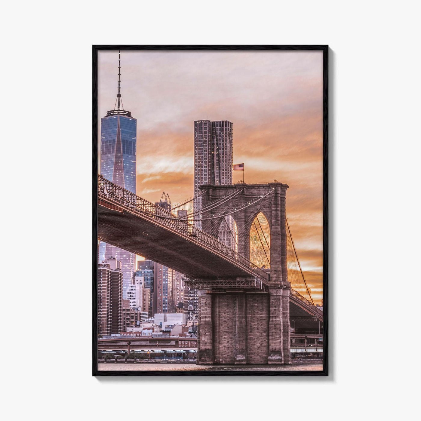 Brooklyn Bridge Skyline Fine Art Photo Print, NYC, World Trade Center, New York Poster