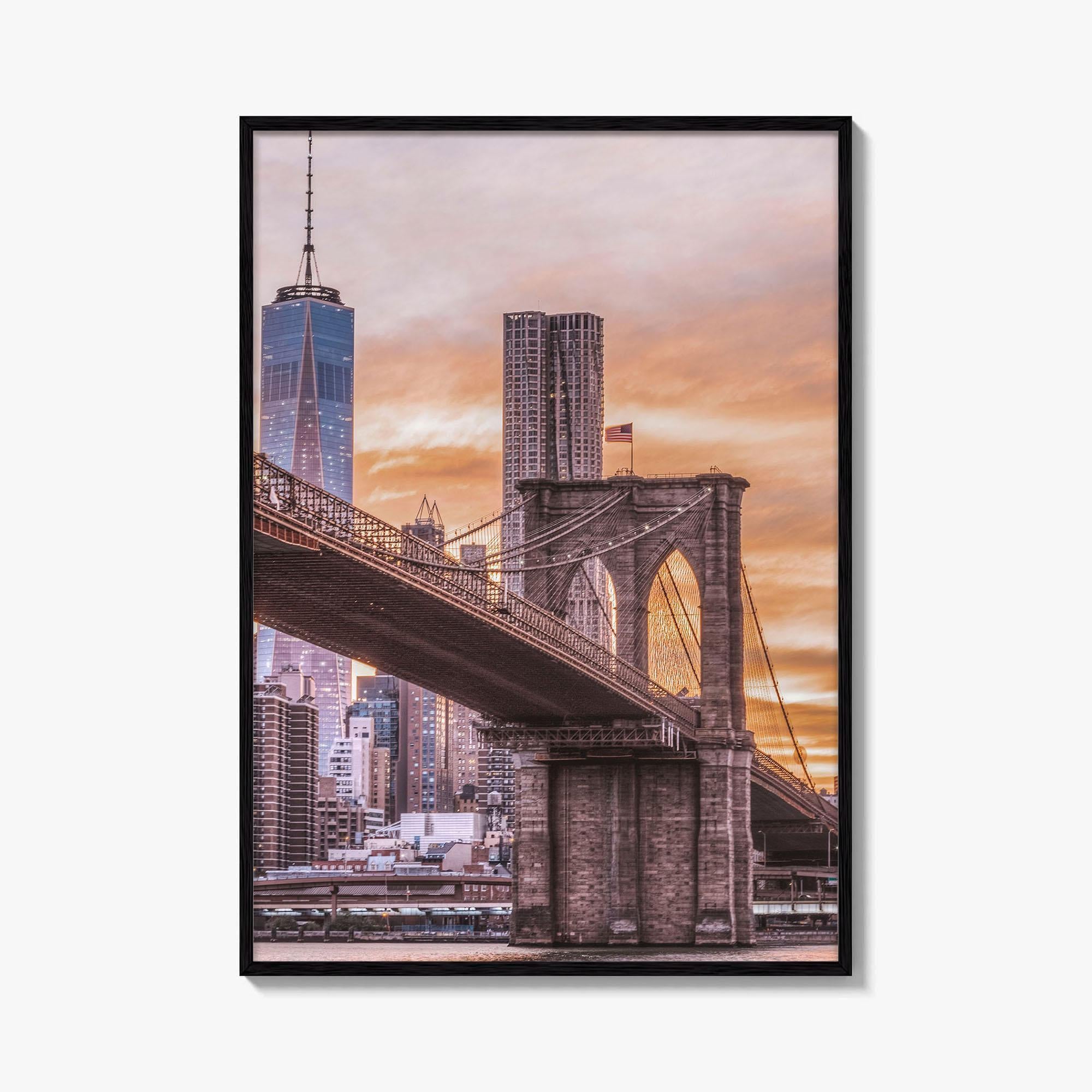 Brooklyn Bridge Skyline Fine Art Photo Print, NYC, World Trade Center, New York Poster