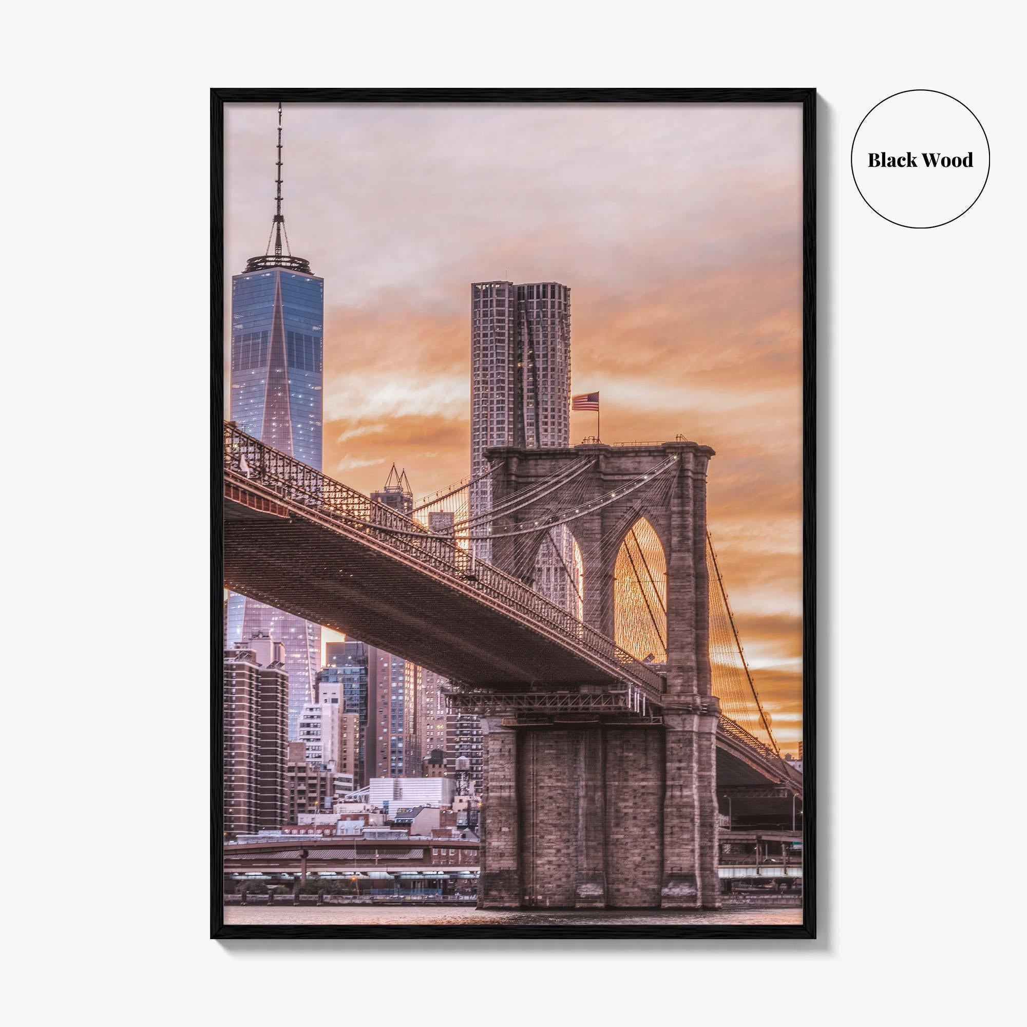 Brooklyn Bridge Skyline Fine Art Photo Print, NYC, World Trade Center, New York Poster
