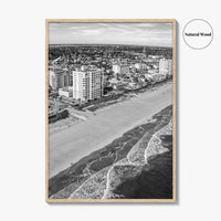 Jacksonville Beach Black and White Fine Art Photo Print, Florida USA, Atlantic Coast, Poster