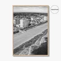 Jacksonville Beach Black and White Fine Art Photo Print, Florida USA, Atlantic Coast, Poster