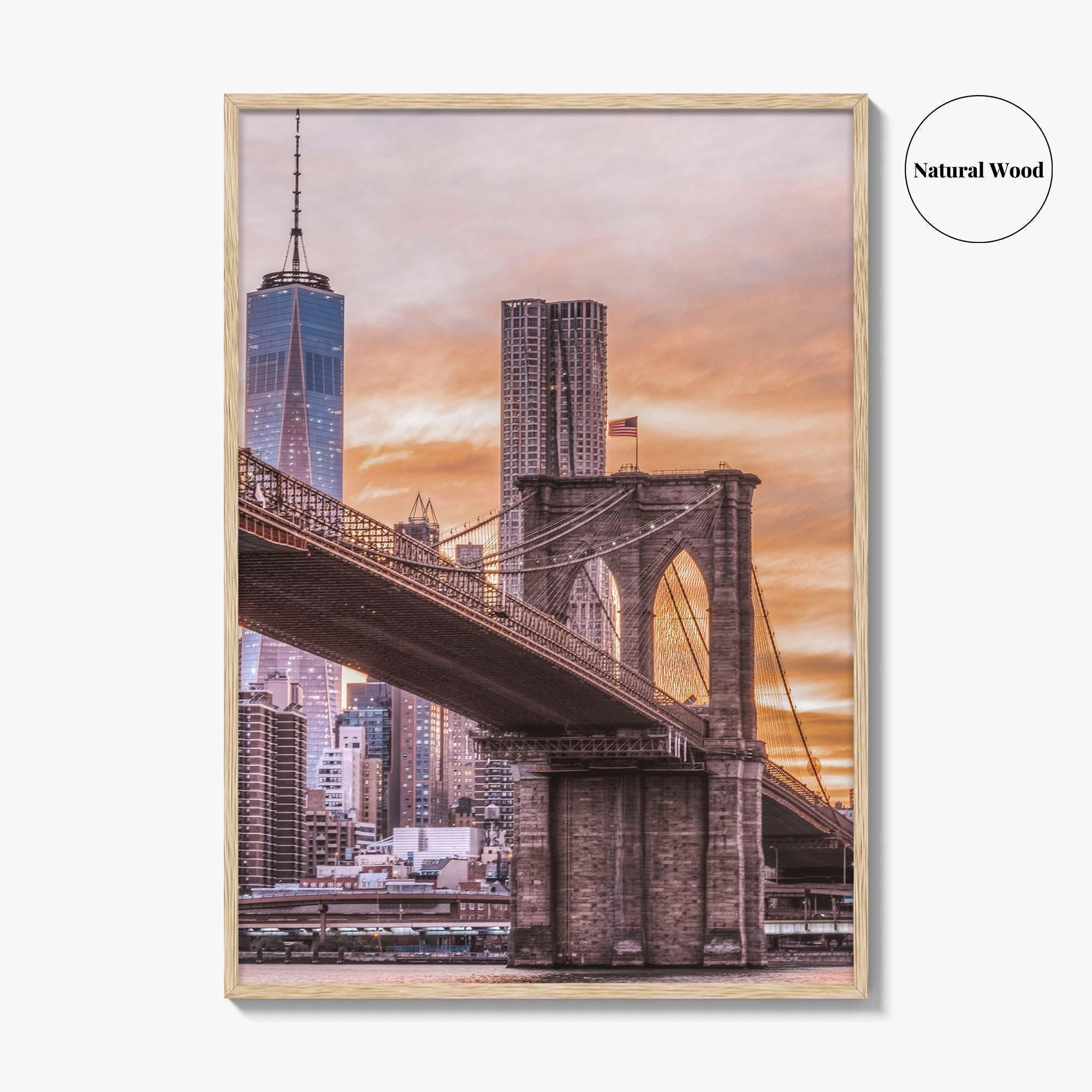 Brooklyn Bridge Skyline Fine Art Photo Print, NYC, World Trade Center, New York Poster