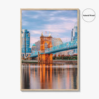 Cincinnati Skyline Fine Art Photo Print, Downtown, Ohio River Bridge, OH USA Wall Poster