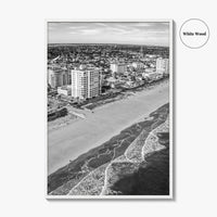 Jacksonville Beach Black and White Fine Art Photo Print, Florida USA, Atlantic Coast, Poster