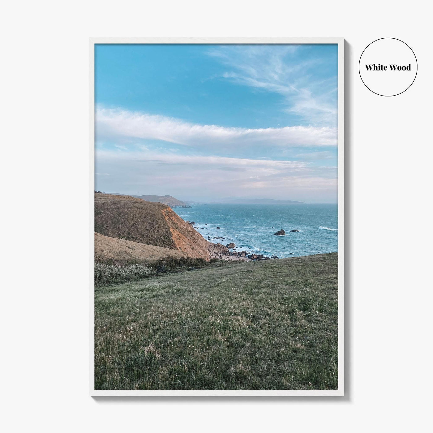 Bodega Bay Yellow Fine Art Photo Print, Sonoma Coast California Poster, Cliff Wall Decor