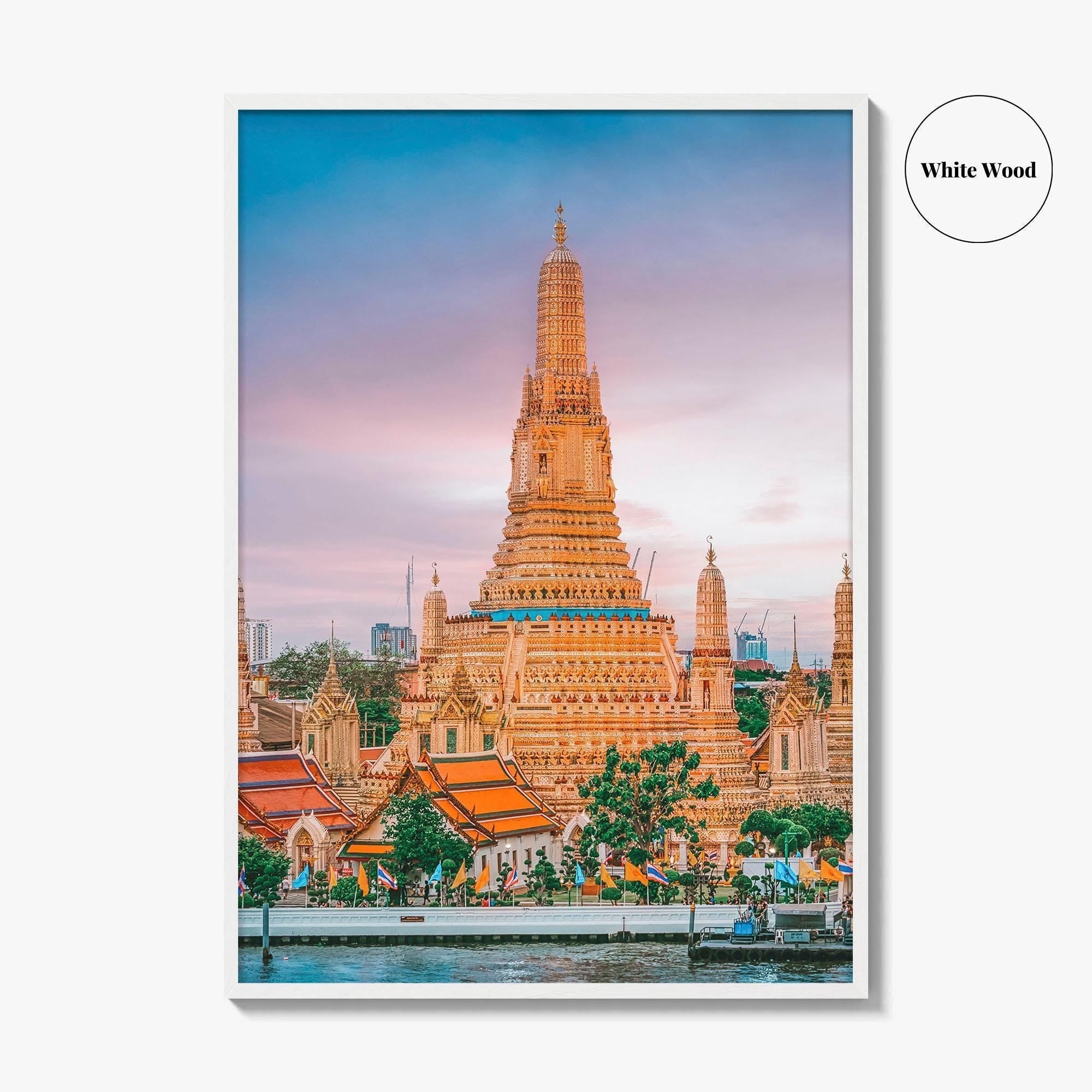 Bangkok Fine Art Photo Print, Wat Arun Temple, Chao Phraya River, Thailand Wall Poster
