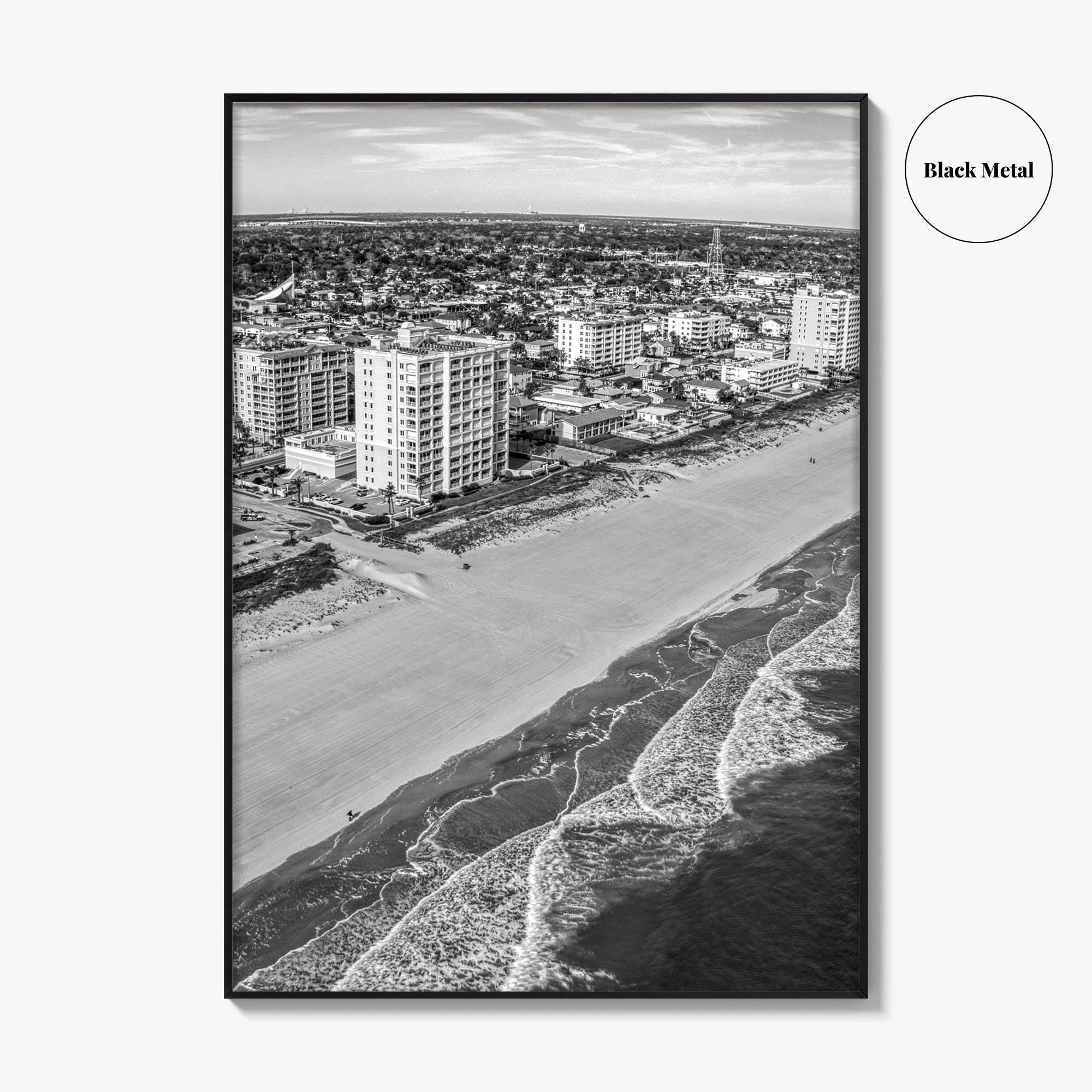 Jacksonville Beach Black and White Fine Art Photo Print, Florida USA, Atlantic Coast, Poster