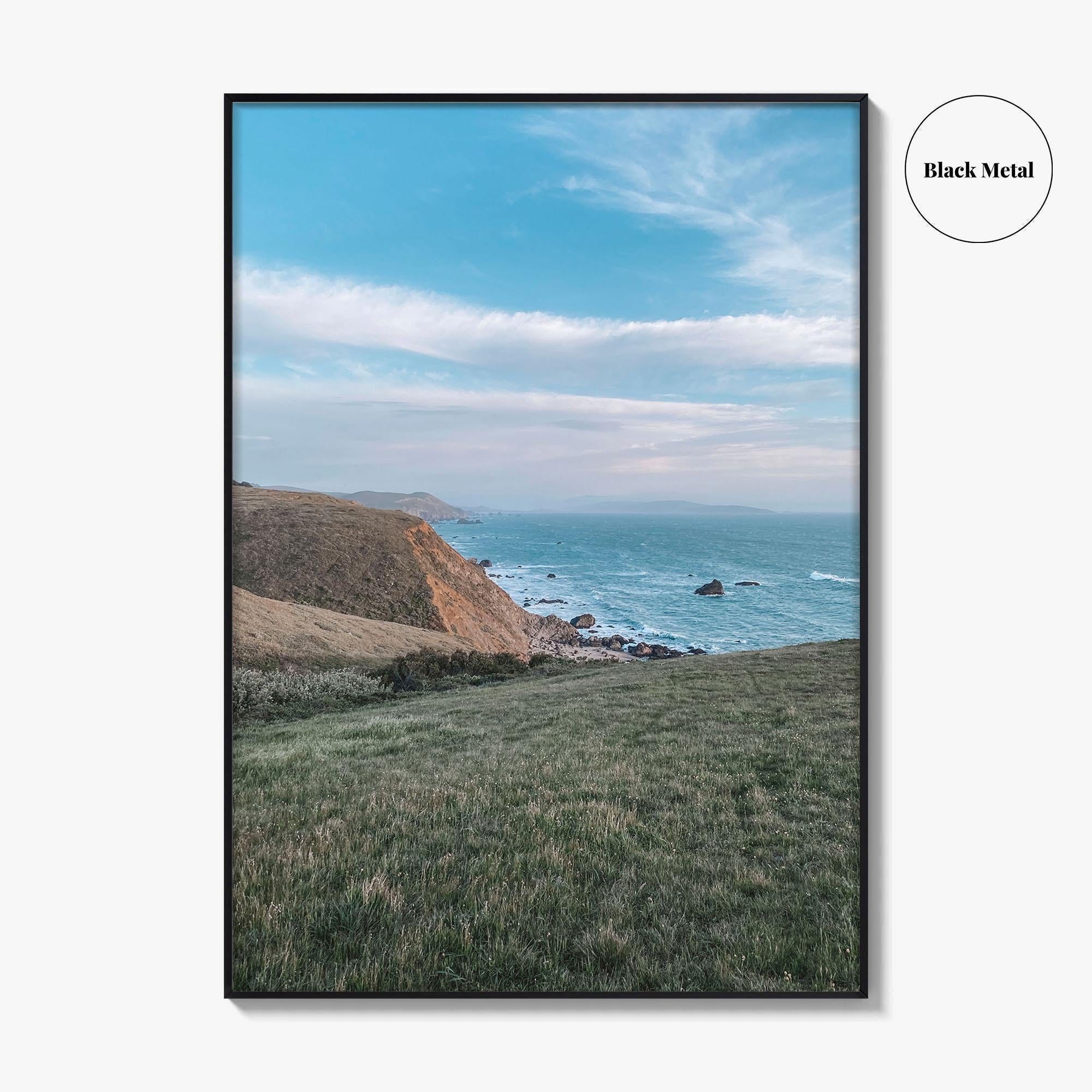 Bodega Bay Yellow Fine Art Photo Print, Sonoma Coast California Poster, Cliff Wall Decor