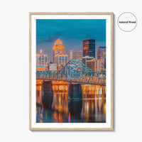 Louisville Skyline Fine Art Photo Print, Kentucky Downtown, Ohio River, USA Wall Decor Poster