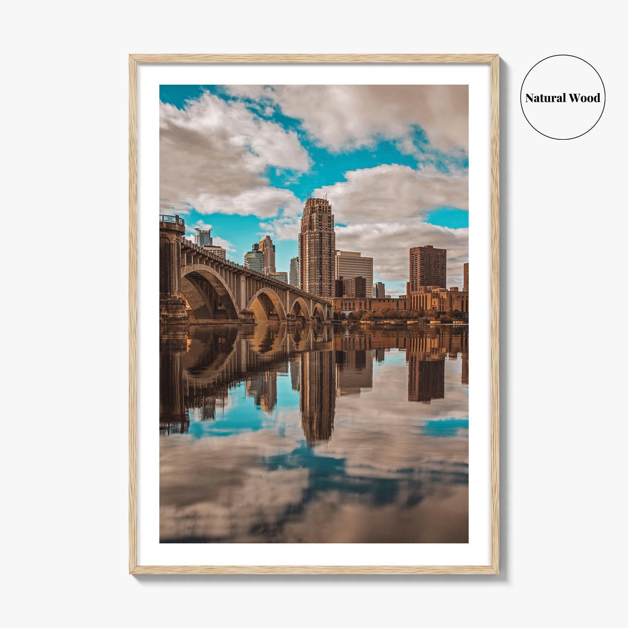 Minneapolis Skyline Fine Art Photo Print, Mississippi River, Minnesota MN USA Wall Poster