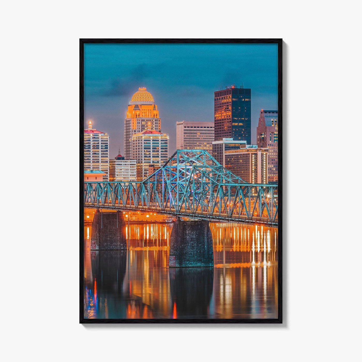 Louisville Skyline Fine Art Photo Print, Kentucky Downtown, Ohio River, USA Wall Decor Poster
