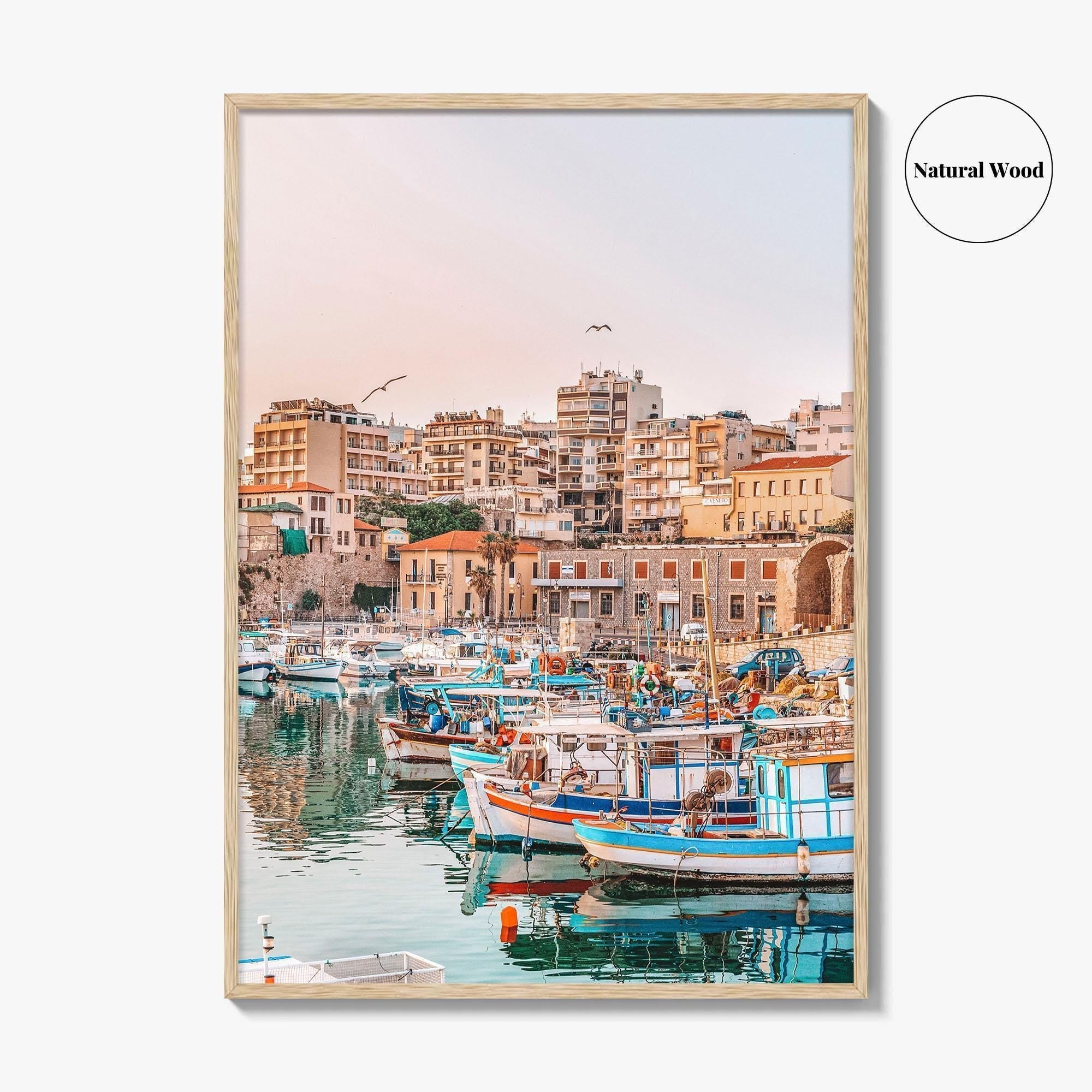 Heraklion Fine Art Photo Print, Crete Greece, Old Port Wall Decor Poster, Iraklio