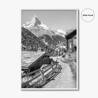 Zermatt Black and White Fine Art Photo Print, Matterhorn Swiss Alps Poster