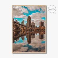 Minneapolis Skyline Fine Art Photo Print, Mississippi River, Minnesota MN USA Wall Poster