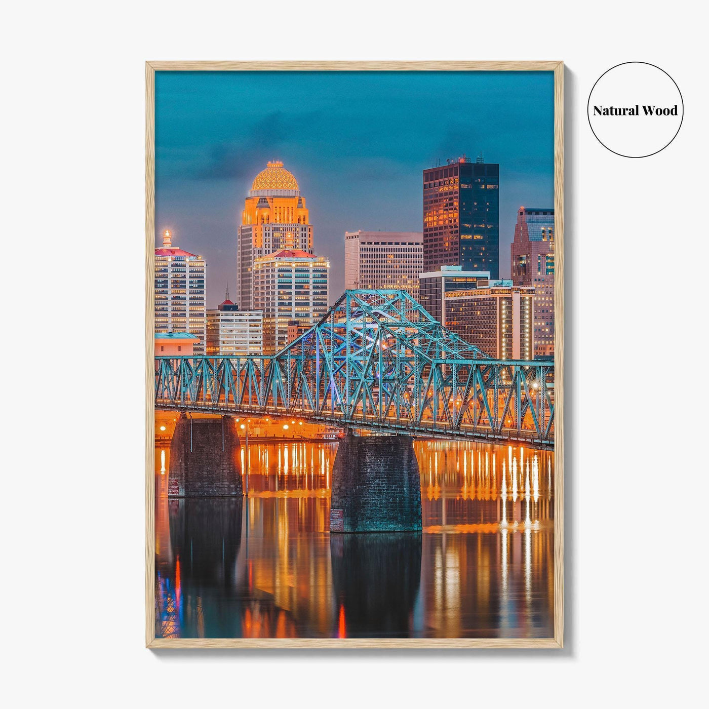 Louisville Skyline Fine Art Photo Print, Kentucky Downtown, Ohio River, USA Wall Decor Poster