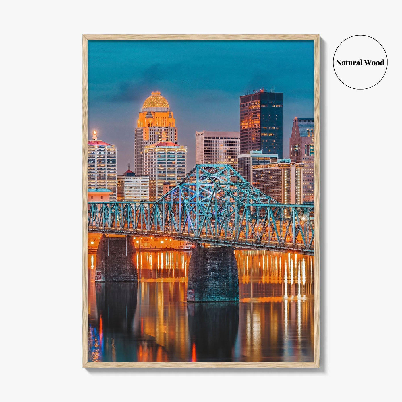 Louisville Skyline Fine Art Photo Print, Kentucky Downtown, Ohio River, USA Wall Decor Poster