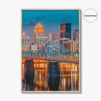 Louisville Skyline Fine Art Photo Print, Kentucky Downtown, Ohio River, USA Wall Decor Poster