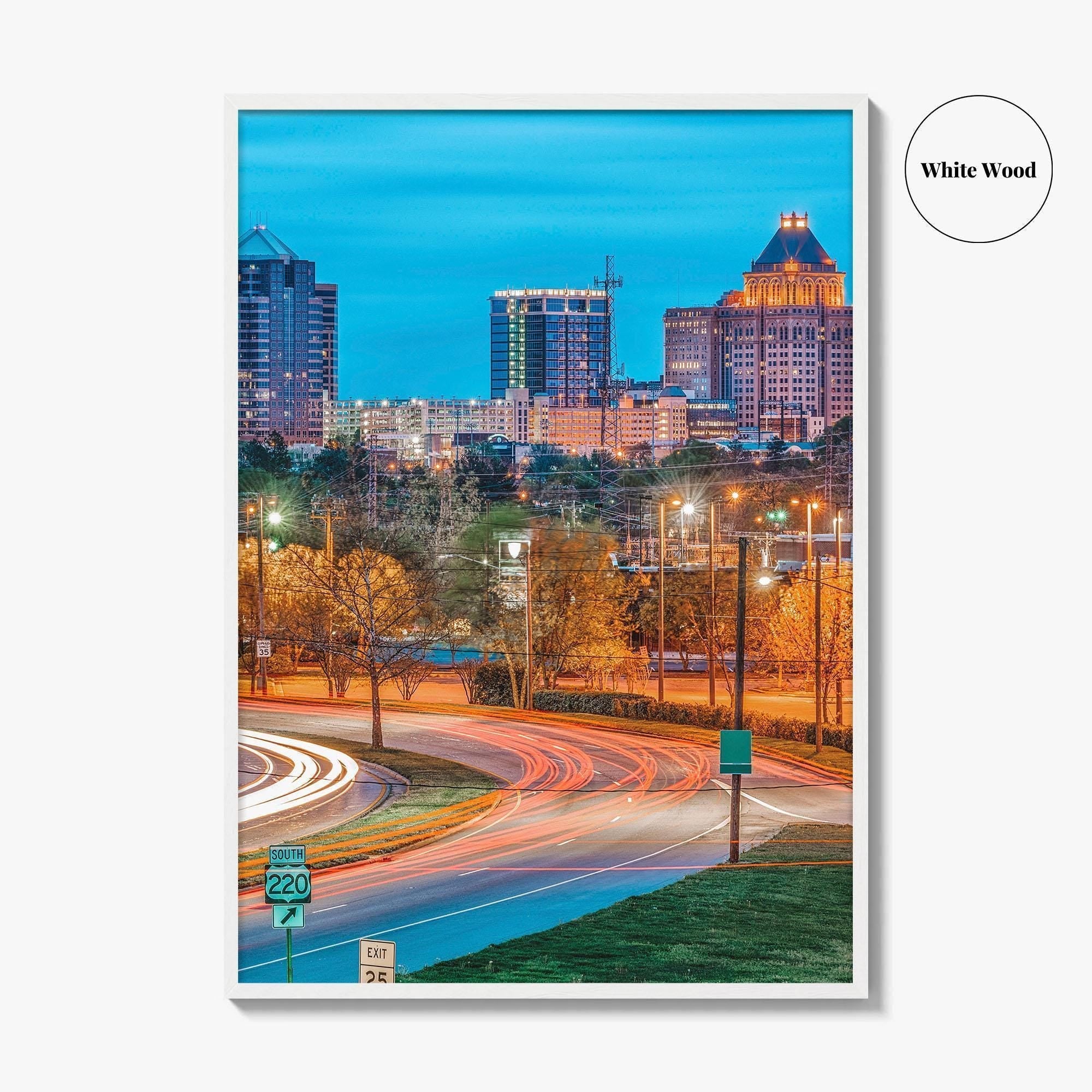 Greensboro Skyline Fine Art Photo Print, North Carolina, USA, Wall Decor Poster