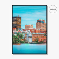 Manchester New Hampshire Skyline Fine Art Photo Print, Merrimack River Wall Decor Poster