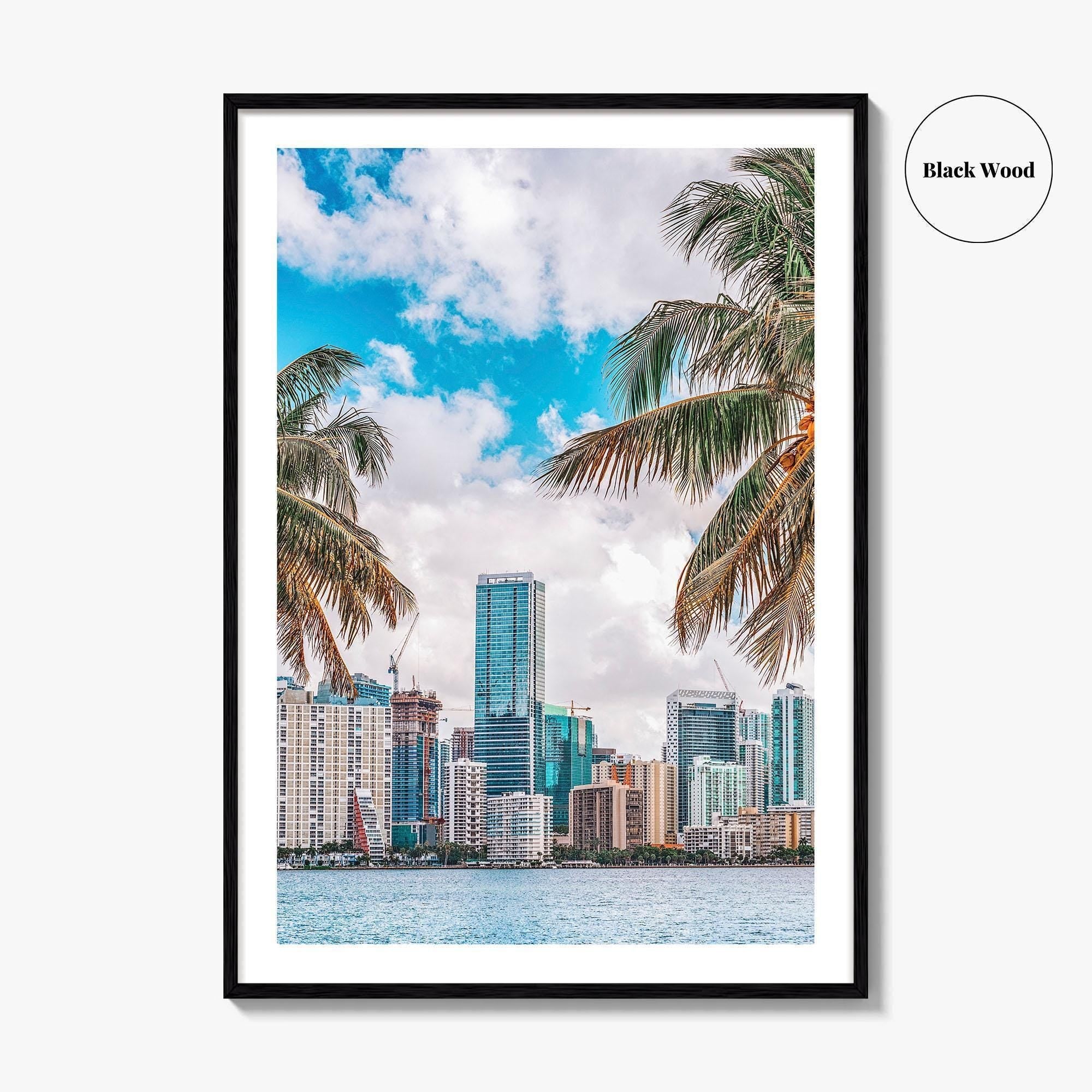 Miami Skyline Fine Art Photo Print, Downtown Wall Poster, Florida USA