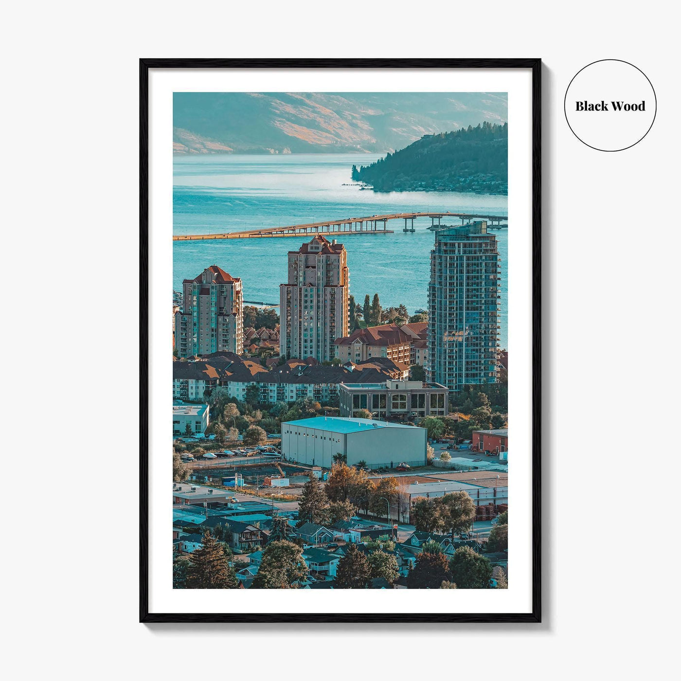 Kelowna Skyline Fine Art Photo Print, Okanagan Lake, Knox Mountain, British Columbia Poster