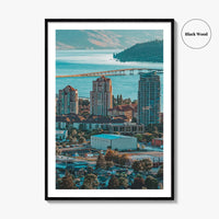 Kelowna Skyline Fine Art Photo Print, Okanagan Lake, Knox Mountain, British Columbia Poster