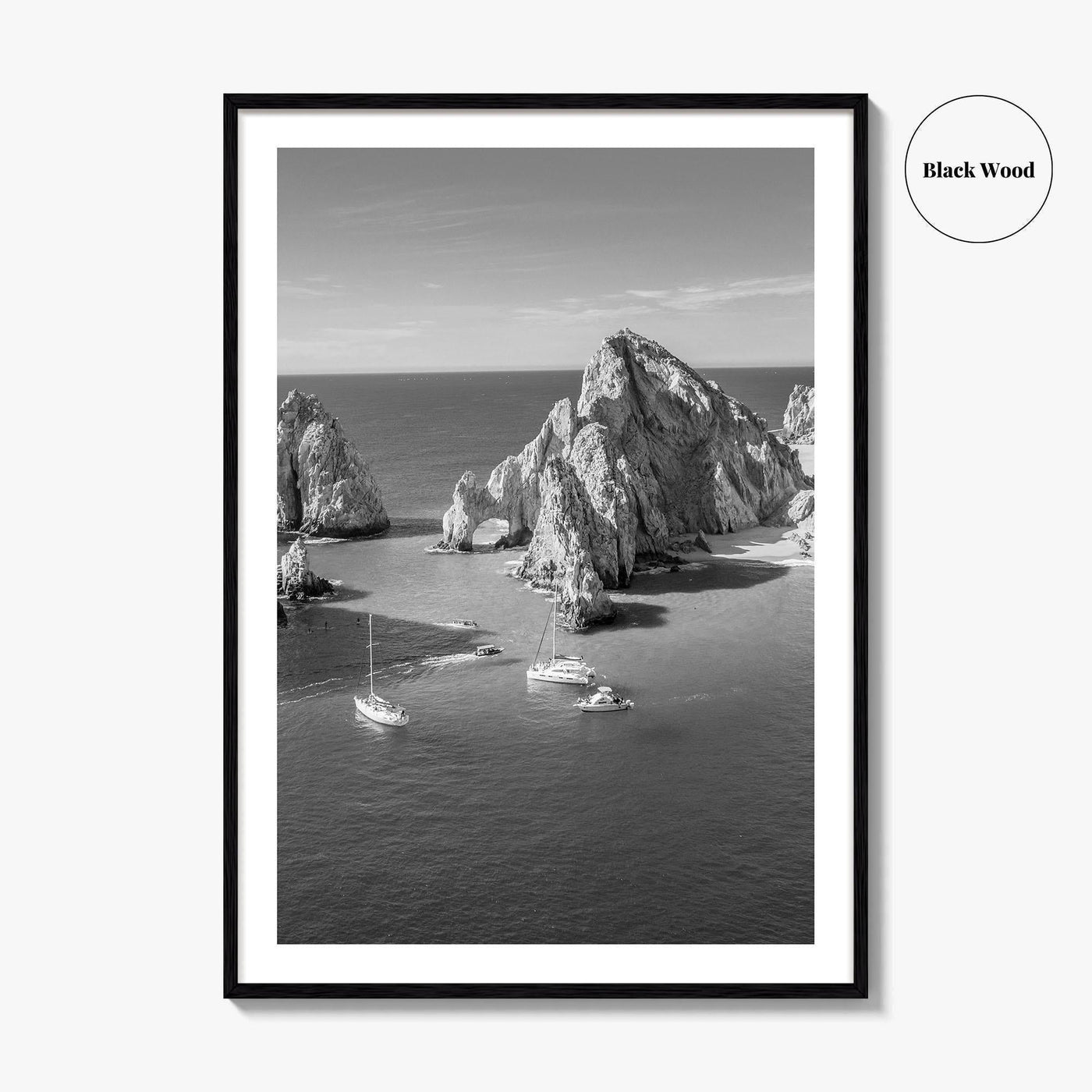 Cabo San Lucas Black and White Fine Art Photo Print, Mexico Poster