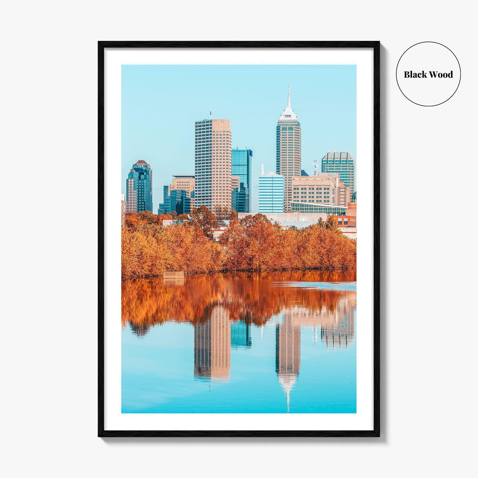 Indianapolis Skyline Fine Art Photo Print, Indiana USA Poster, Indy White River