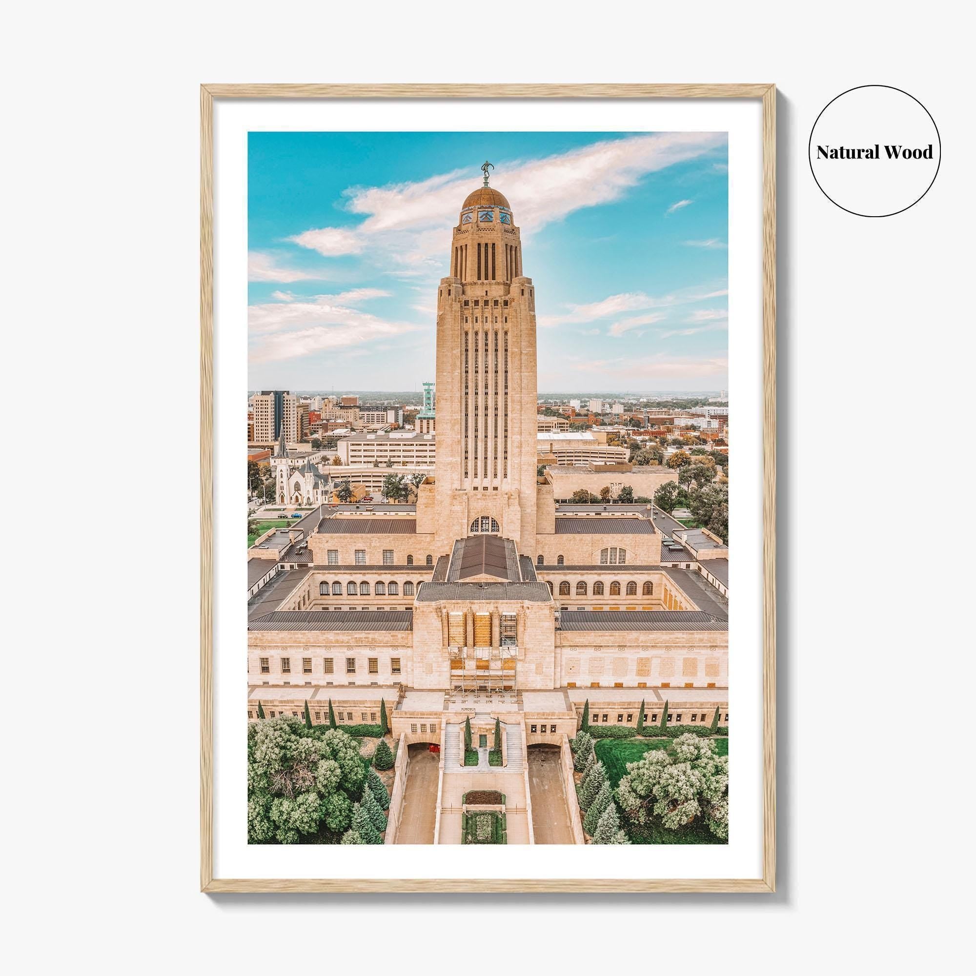 Lincoln Fine Art Photo Print, Nebraska State Capitol Poster, Downtown Wall Decor, USA