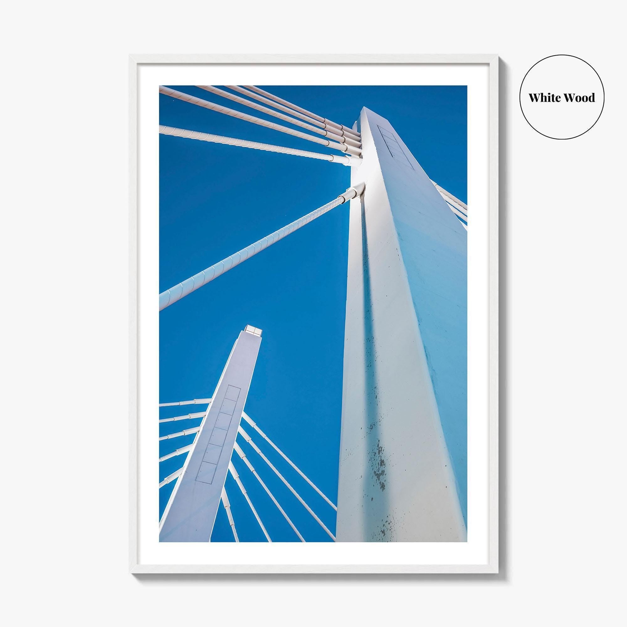 Milwaukee Blue Fine Art Photo Print, Wisconsin Wall Decor Poster, USA Bridge Photo