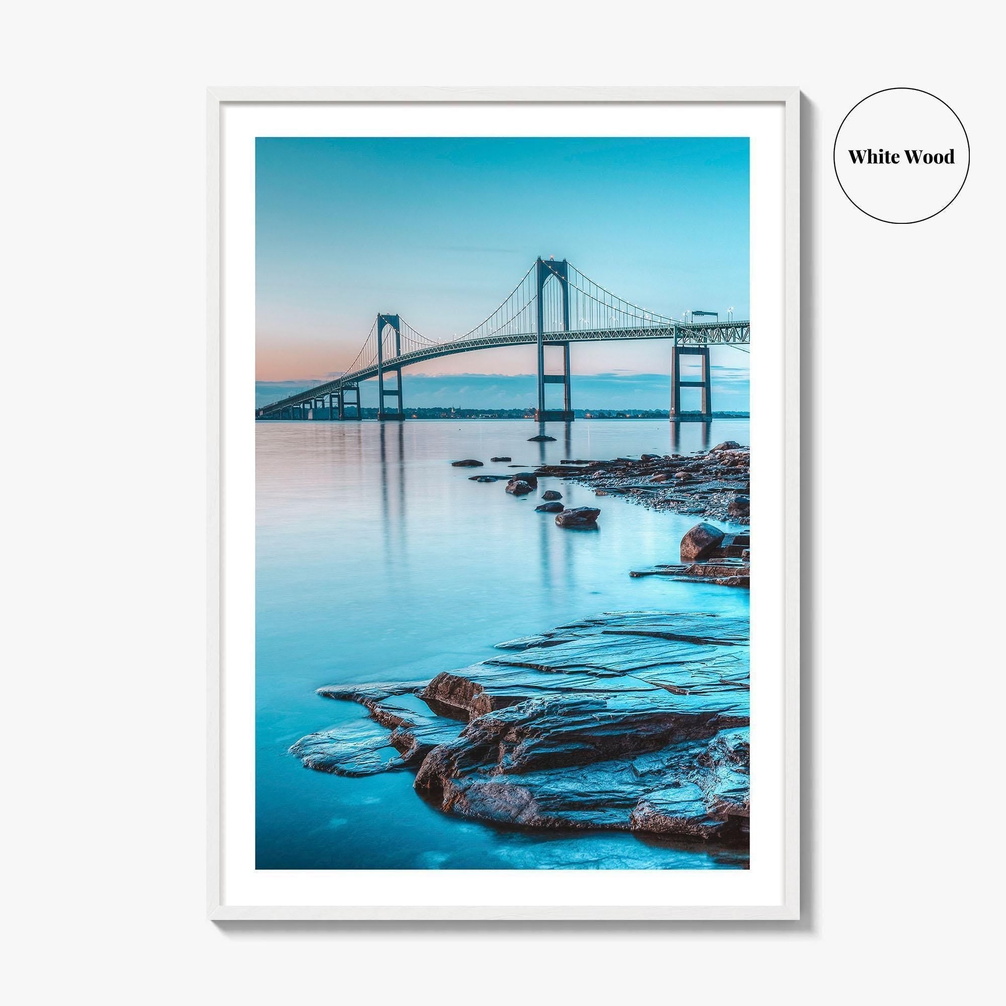 Newport Bridge Fine Art Photo Print, Newport Rhode Island Wall Decor, Jamestown USA