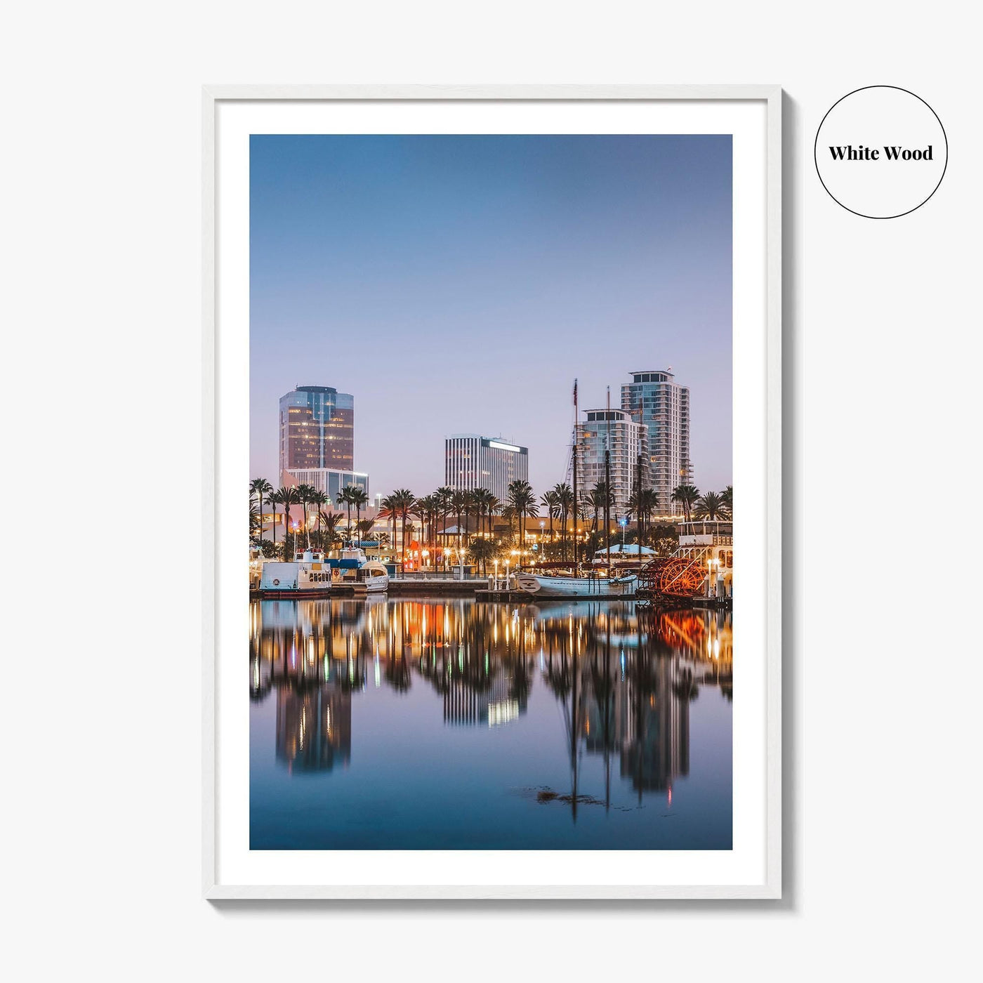 Long Beach Skyline Fine Art Photo Print, California USA, Wall Decor Poster
