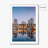 Long Beach Skyline Fine Art Photo Print, California USA, Wall Decor Poster