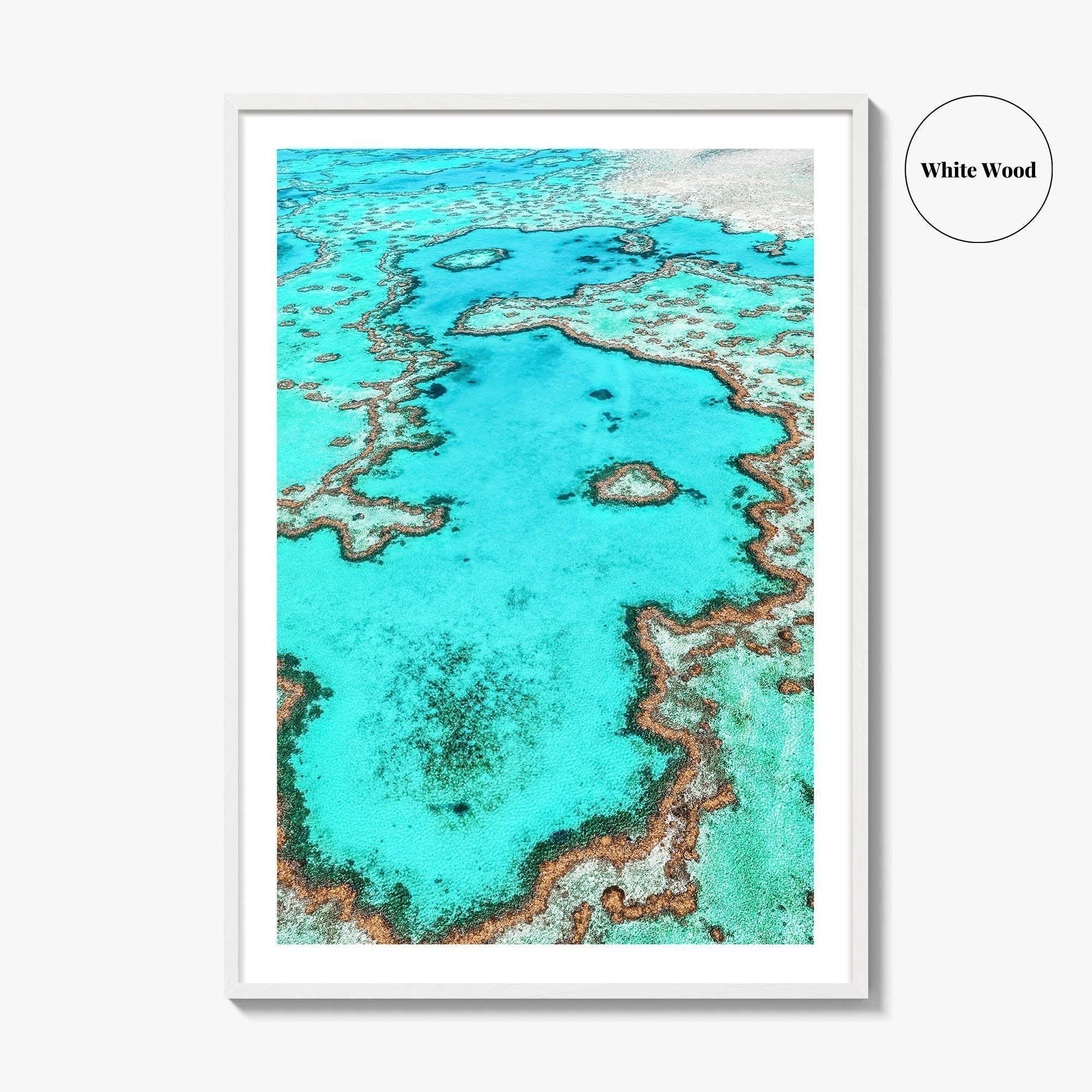 Great Barrier Reef Fine Art Photo Print, Heart Reef Whitsundays Queensland Australia Poster