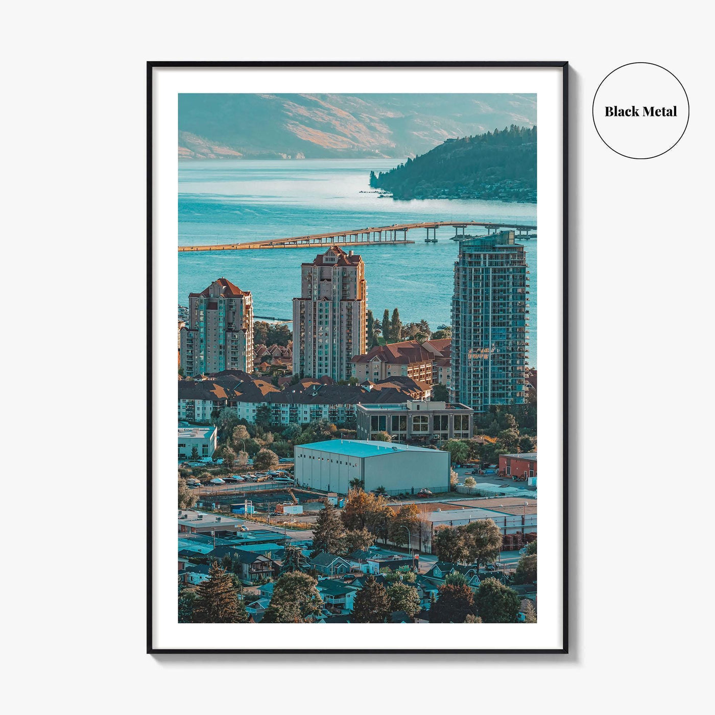 Kelowna Skyline Fine Art Photo Print, Okanagan Lake, Knox Mountain, British Columbia Poster