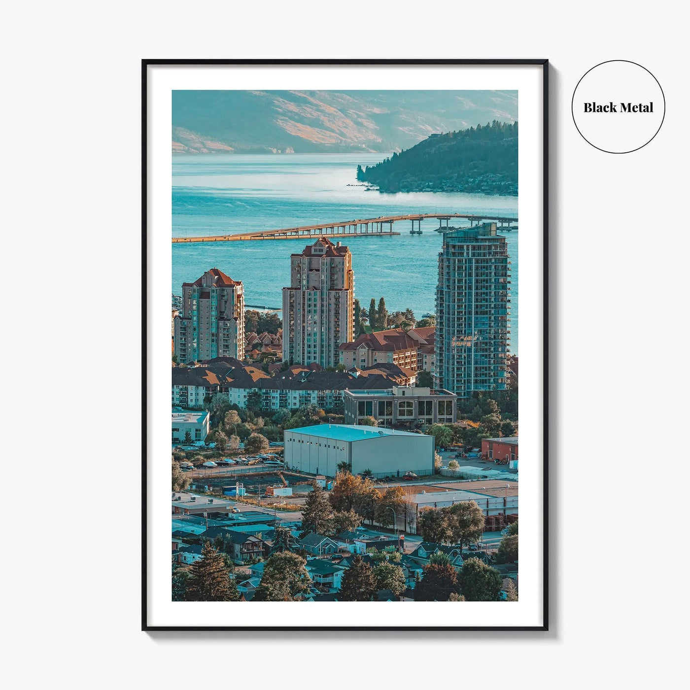 Kelowna Skyline Fine Art Photo Print, Okanagan Lake, Knox Mountain, British Columbia Poster