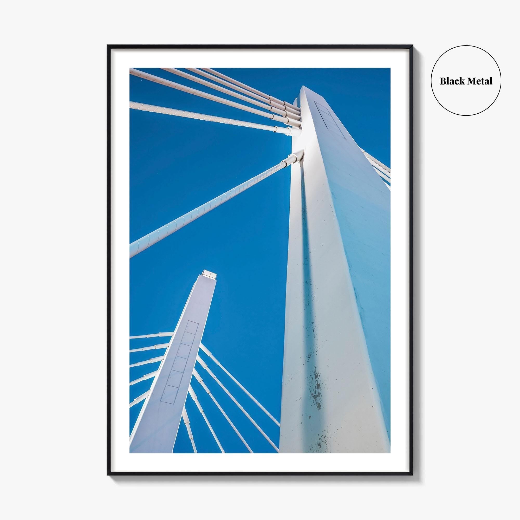 Milwaukee Blue Fine Art Photo Print, Wisconsin Wall Decor Poster, USA Bridge Photo