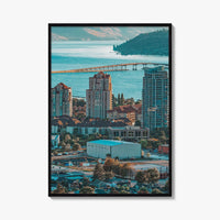 Kelowna Skyline Fine Art Photo Print, Okanagan Lake, Knox Mountain, British Columbia Poster