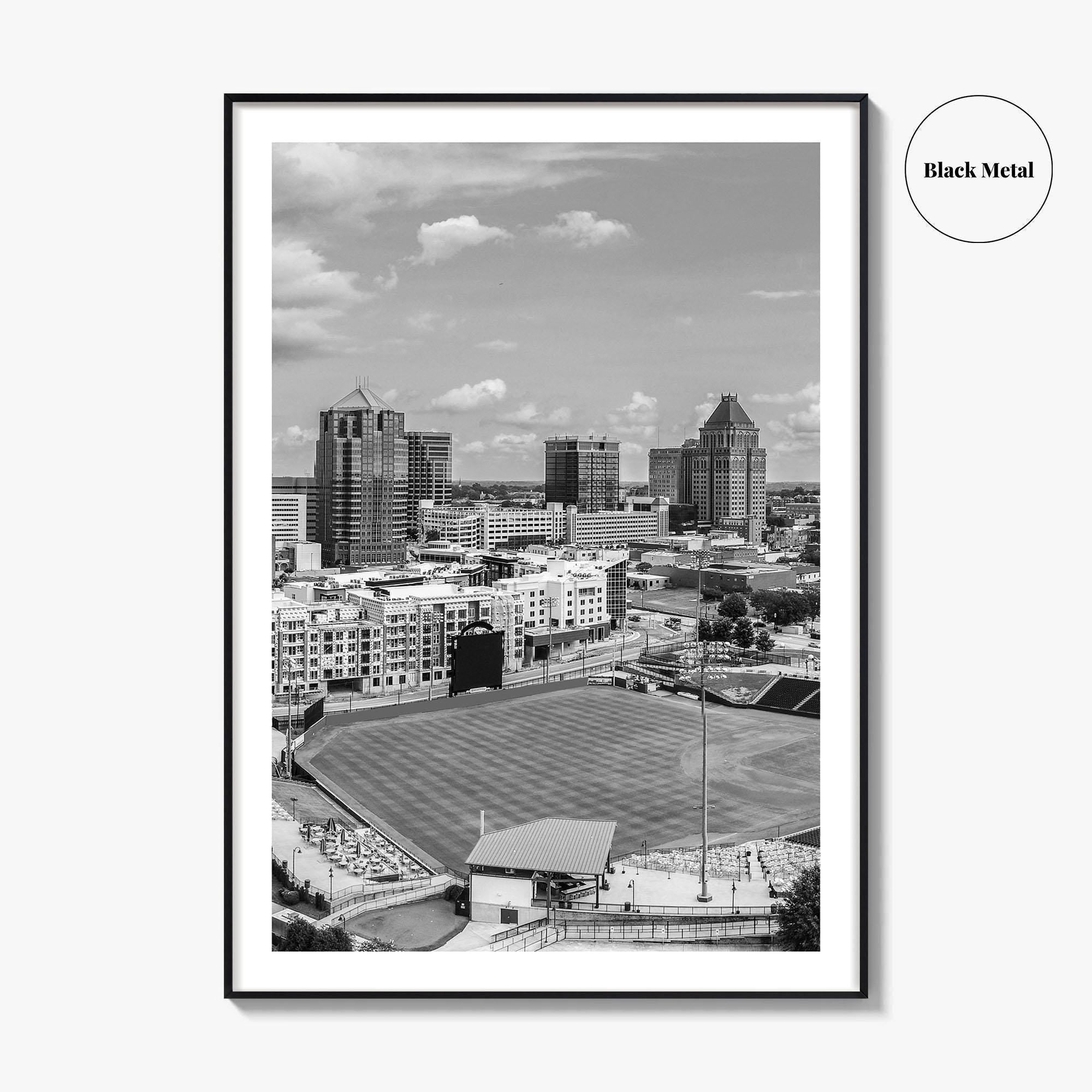 Greensboro Skyline Black and White Fine Art Photo Print, Downtown NC Poster, USA
