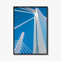 Milwaukee Blue Fine Art Photo Print, Wisconsin Wall Decor Poster, USA Bridge Photo