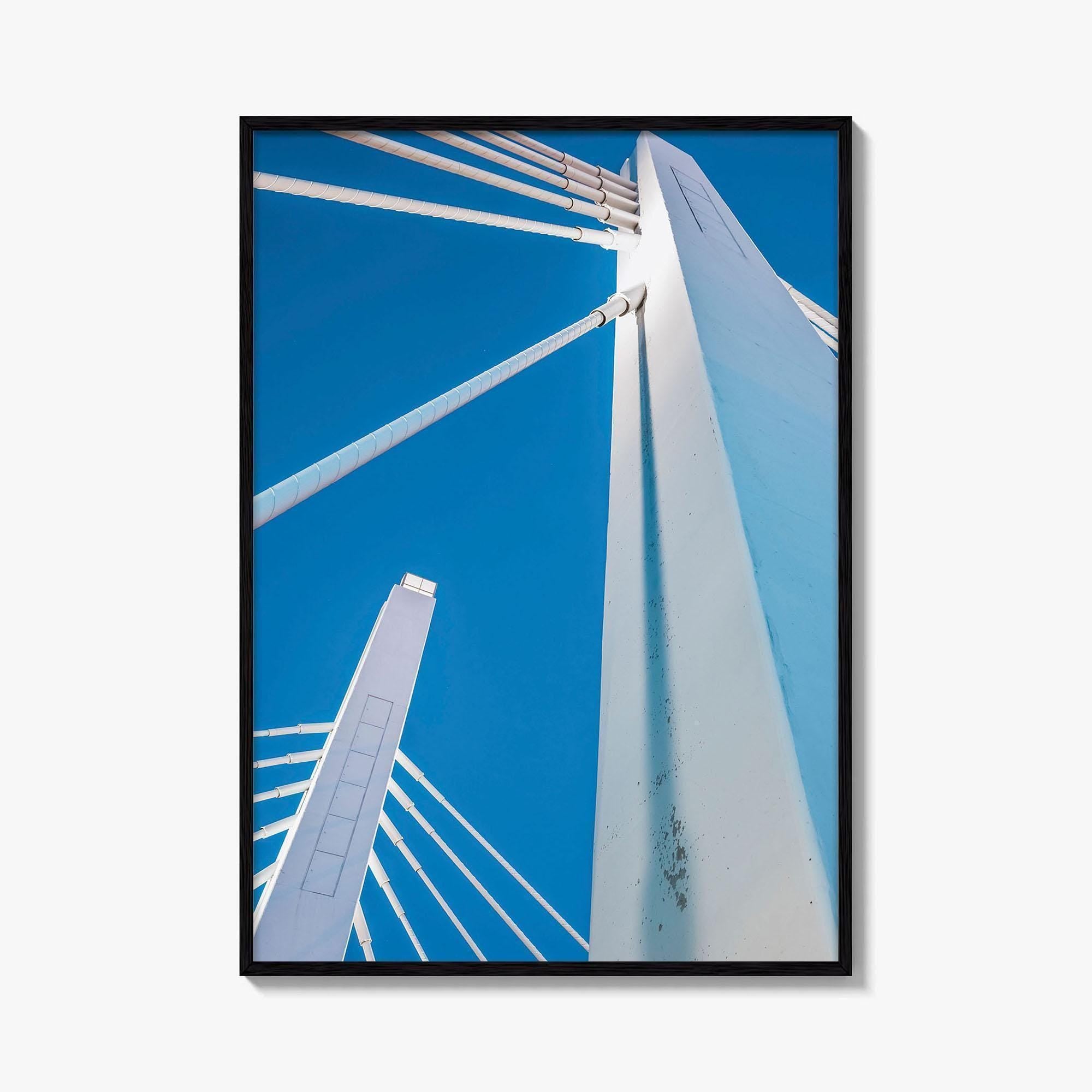 Milwaukee Blue Fine Art Photo Print, Wisconsin Wall Decor Poster, USA Bridge Photo