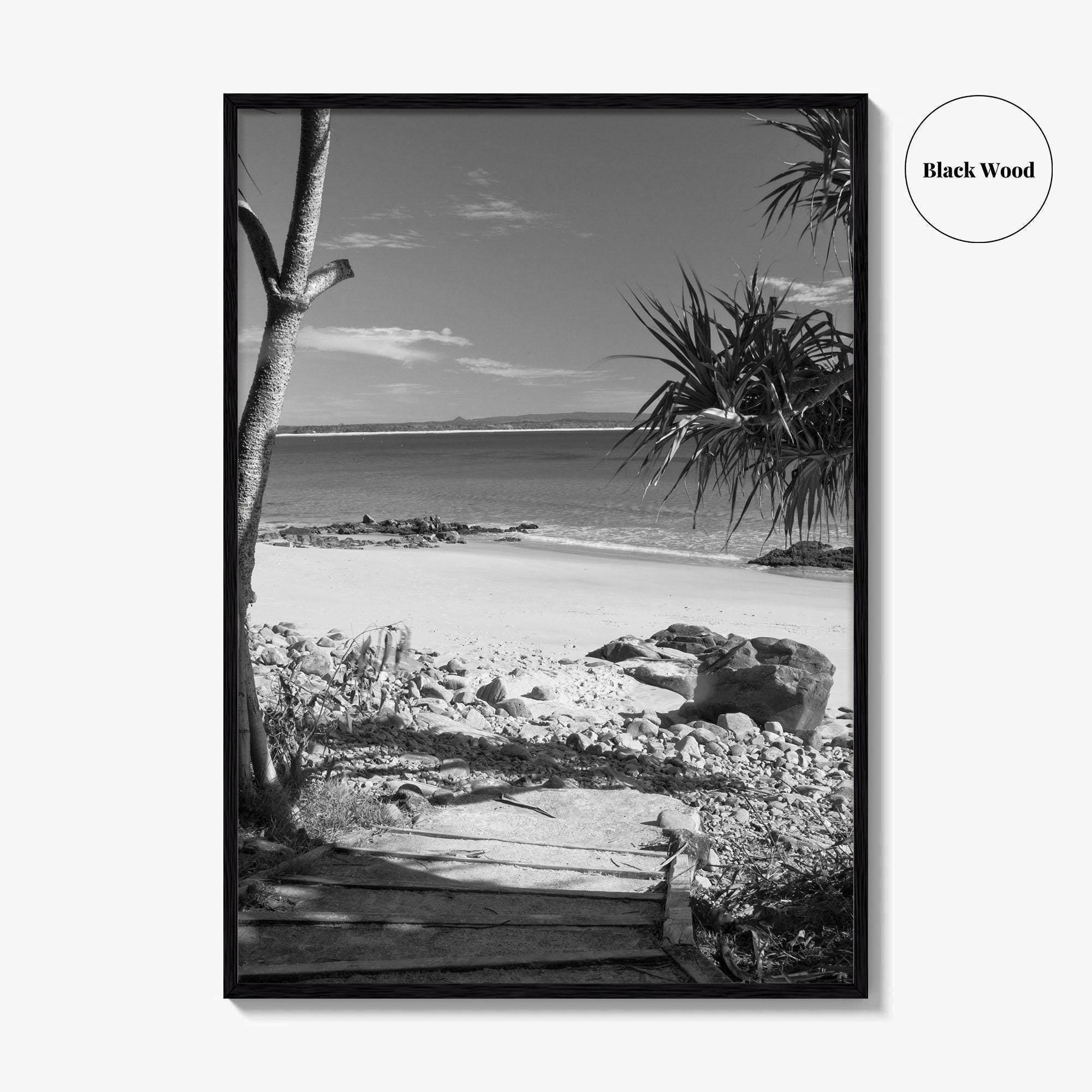 Noosa Heads Black and White Fine Art Photo Print, Sunshine Coast Australia Poster