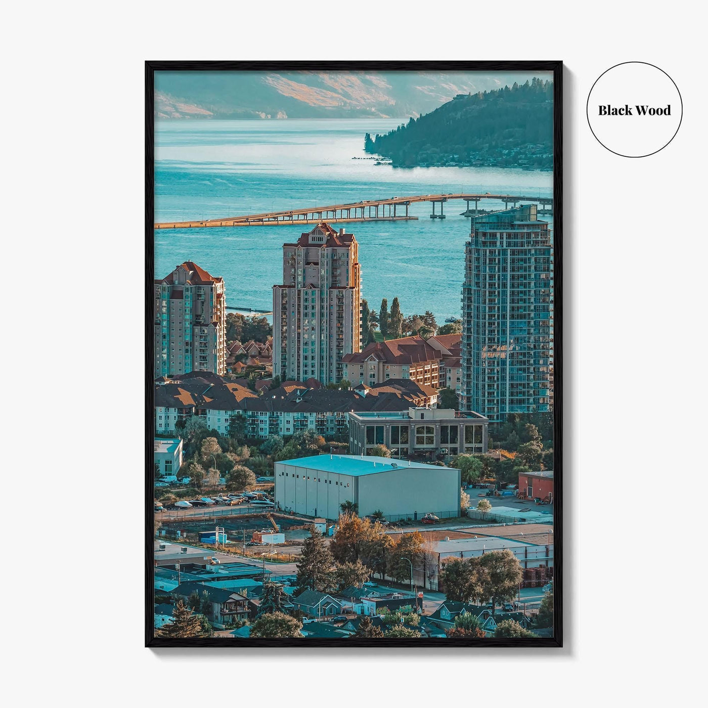 Kelowna Skyline Fine Art Photo Print, Okanagan Lake, Knox Mountain, British Columbia Poster