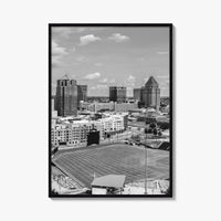 Greensboro Skyline Black and White Fine Art Photo Print, Downtown NC Poster, USA