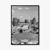 Greensboro Skyline Black and White Fine Art Photo Print, Downtown NC Poster, USA