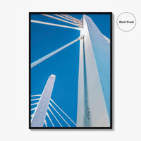 Milwaukee Blue Fine Art Photo Print, Wisconsin Wall Decor Poster, USA Bridge Photo