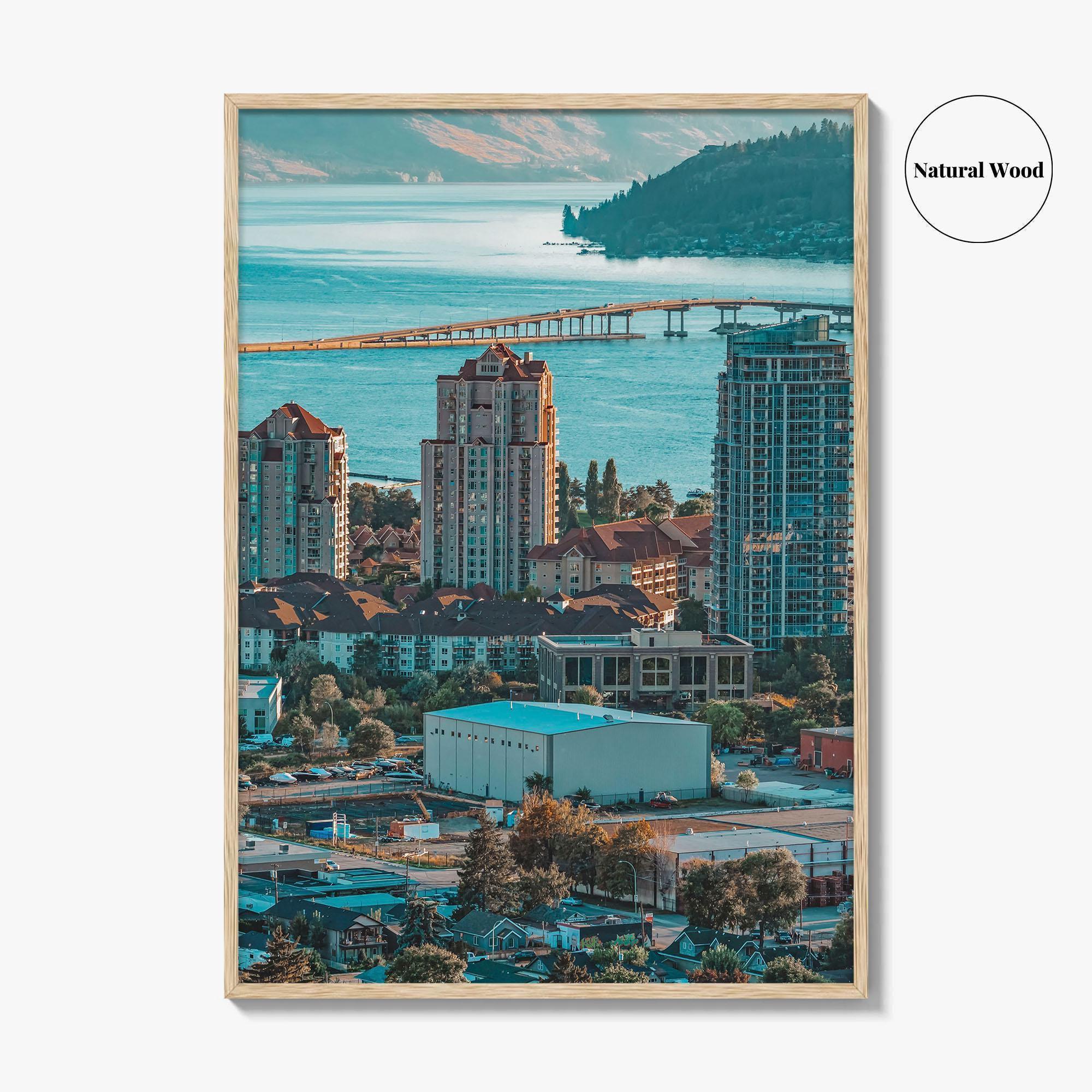 Kelowna Skyline Fine Art Photo Print, Okanagan Lake, Knox Mountain, British Columbia Poster
