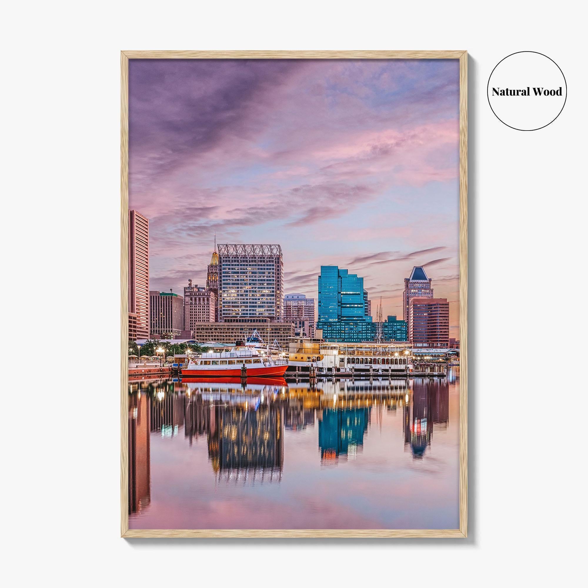 Baltimore Skyline Fine Art Photo Print, Inner Harbor, Maryland, USA, Wall Decor Poster