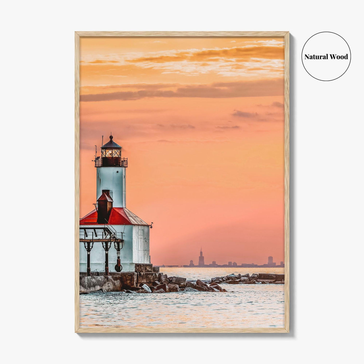 Michigan City Skyline Fine Art Photo Print, Indiana, Lighthouse, Chicago, USA, Wall Decor, Poster