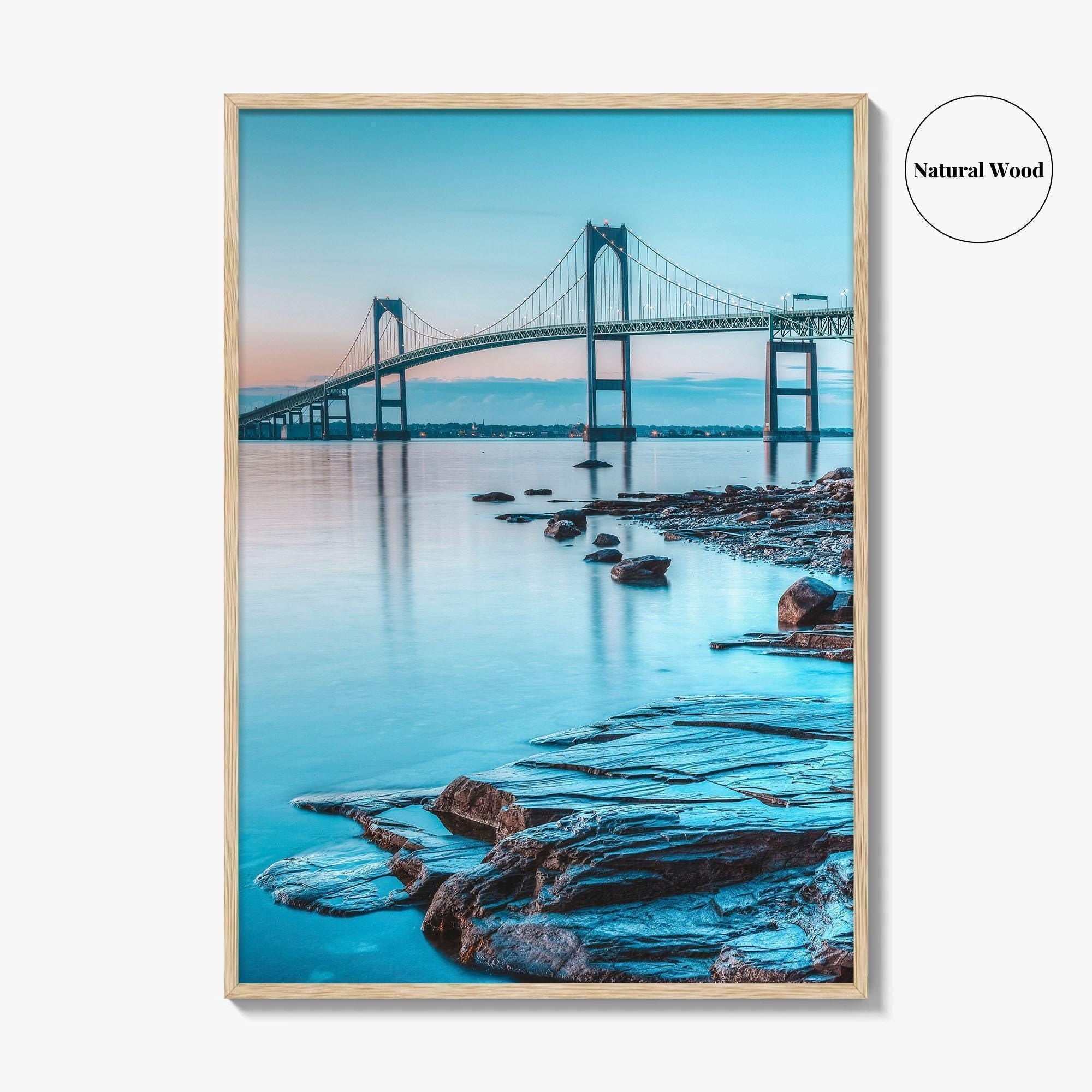 Newport Bridge Fine Art Photo Print, Newport Rhode Island Wall Decor, Jamestown USA